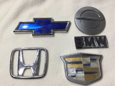 Vintage Car Hood Ornament Emblem Badges Logo Chevy Bmw T-bird Hondalot Of 5