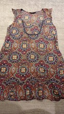 Dorothy perkins  Dress Size 14  tunic shift cotton print  holiday  tp88