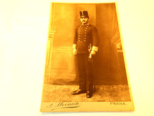 WW1 Turkish Ottoman Officer w/ Sword Posed Studio Photo Postcard Prague 3069 