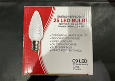 CLEAR WARM WHITE Commercial Grade C9 LED Christmas Bulbs. New Box of 25