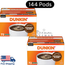 Dunkin Original Blend Medium Roast Coffee K-Cup 144 Pods Free Shipping