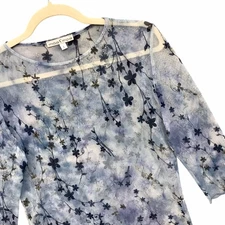 VTG 90’s Y2K Moa Moa Sheer Mesh Top Shimmer Fairycore Feminine Women’s Sz L