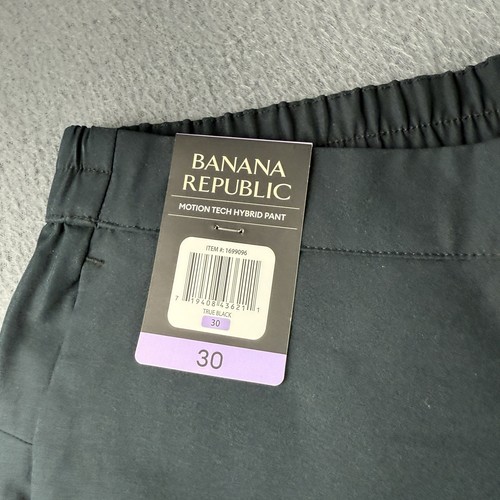 Banana Republic Hose Herren 30x28 schwarz Motion Tech Stretch flach Chino NEU - Bild 4 von 12