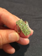 Vintage 925 Sterling Silver Peridot Ring Size 7 3.67 Grams