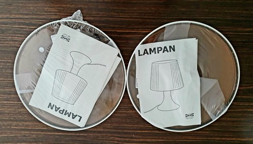 2 Stk. IKEA Tischlampe "LAMPAN", NEU & OVP, braun & weiss, selten, Vintage, E14 - Bild 3 von 3