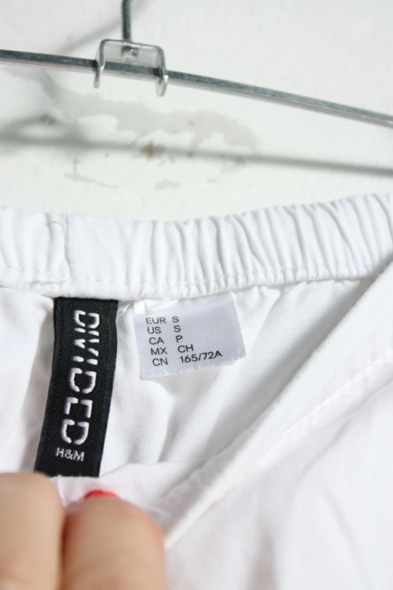 Pantalón ligero con dobladillo con cordón H&M para mujer - blanco - talla S pequeño (k86)