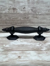 Black Hexagonal Metal Pull Cast Iron Rustic Vintage Cabinet Door Barn 5 5/8 x 1