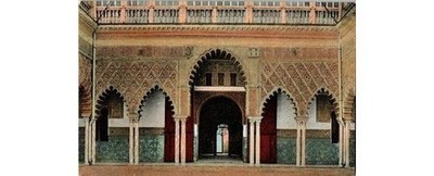 Seville Alcázar Patio de las Doncellas Postcard 1910s Mudéjar Azulejo Tilework