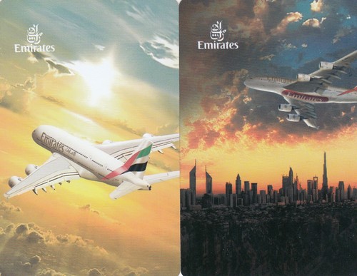 AIRLINES - EMIRATES -   2     single vintage playing cards