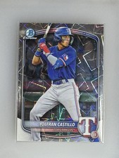 2025 Bowman Chrome Draft Yolfran Castillo Laser Refractor #BDC-107 Texas Rangers