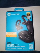 JLab Epic Sport ANC 3 Hybrid Noise-Cancelling Wireless Earbuds Black