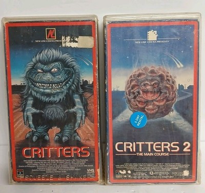 Critters 1 & 2 CULT HORROR VHS Tapes Movies w/ Sleeves Tested