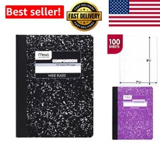 Classic Black Marble Composition Notebook, 100 Wide Ruled Pages for Easy Writing