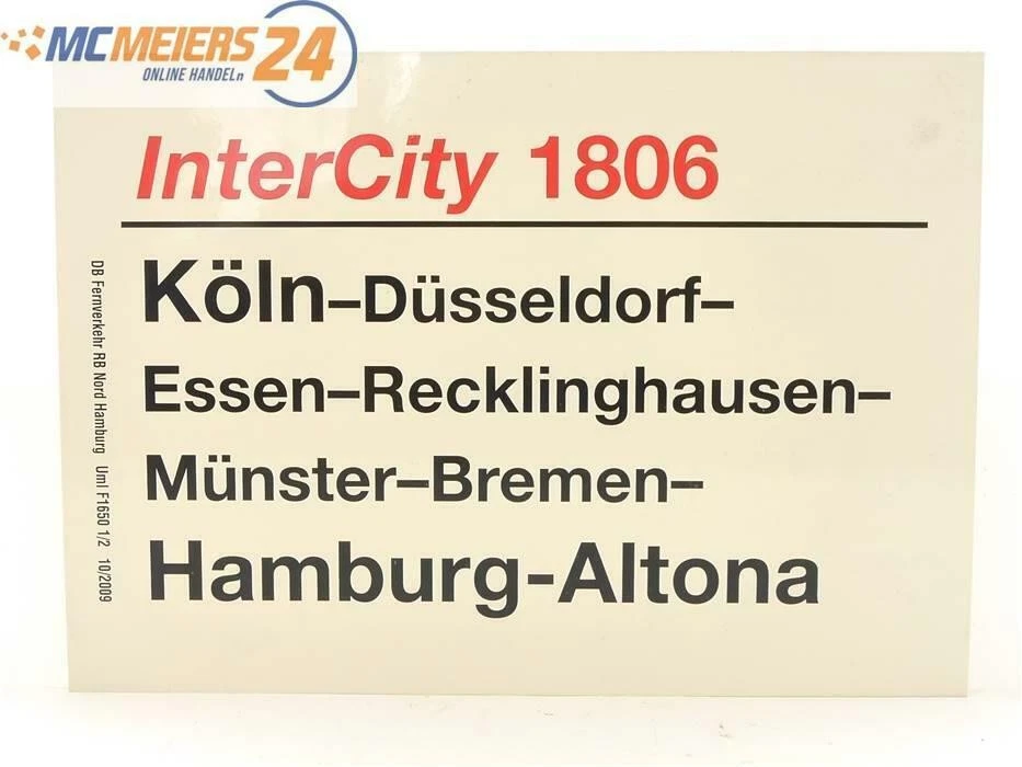 Plaque de circulation des trains E244 plaque de wagon InterCity 1806 Cologne ... - Photo 1/1