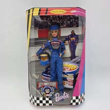 Vintage Barbie NASCAR 50th Anniversary Collector's Edition Blue Doll 1998