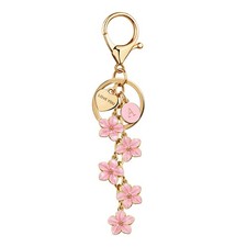 Suweibuke Cute Initial Letter Keychain with Love You Average, Light Pink-a