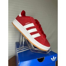 Adidas Campus 00s Kids Size 2 Red White Suede Sneakers NW