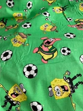 VTG Sponge Bob Square Pants Soccer Fabric 45”w X 80”L  Viacom International 