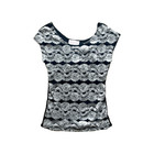 Vtg Y2K Panhandle Slim Top M Black Silver Floral Whimsigoth Fairy Goth McBling