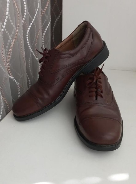 Men Clarks Heels Brown Leather 42.5 #O3KP