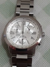 CITIZEN Analog Chronograph Wristwatch Silver 10BAR Water Resistant Genuine