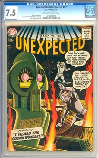 Tales of the Unexpected #27 High Grade Silver Age Vintage DC Comic 1958 CGC 7.5