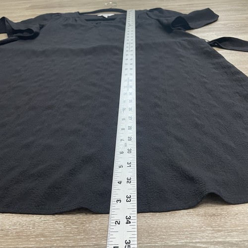 Nine West Damen schwarzes Kleid mit Gürtel V-Ausschnitt Flatterärmel Gr. Small - Bild 12 von 12