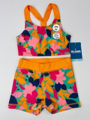 NWT Girls Swimsuit Reel Legends floral 2pc S 6/7 M 8/10 L 12/14 Multicolor $25