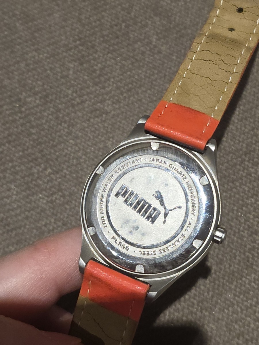 Puma Ladies Quartz Watch PL550 Red Leather Band Silver tone  display picture 1