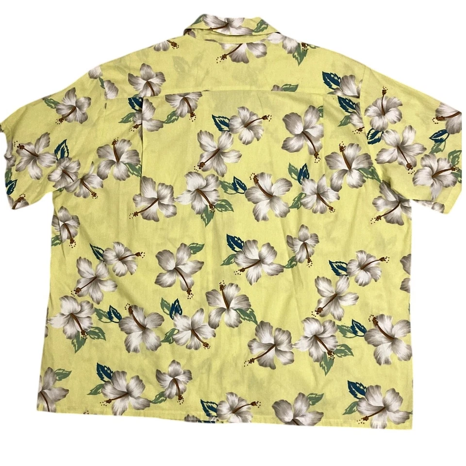 Camisa Hawaiana Descalza en el Paraíso De Colección Para Hombre 3XL Amarilla Floral Alrededor EE. UU. Foto 2 de 4