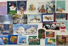 Assorted Lot of 37 Christmas Greeting Cards Winter Wildlife Animals w/Envelopes