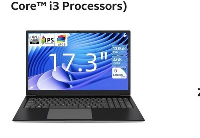 SGIN 17,3 Zoll Laptop Intel Celeron I3-5005U 4GB 128GB 8000mAh Arbeitsspeicher
