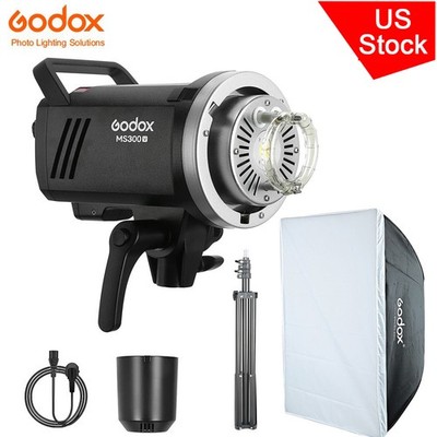 GODOX MS300V MS300-V Compact Studio Strobe Flash Light+60*90cm Softbox Stand Kit
