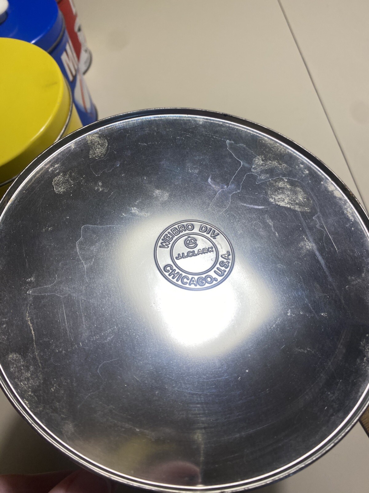 J L Clark Rockford Il USA Vintage Nesting Advertising Canisters Tins Pillsbury 