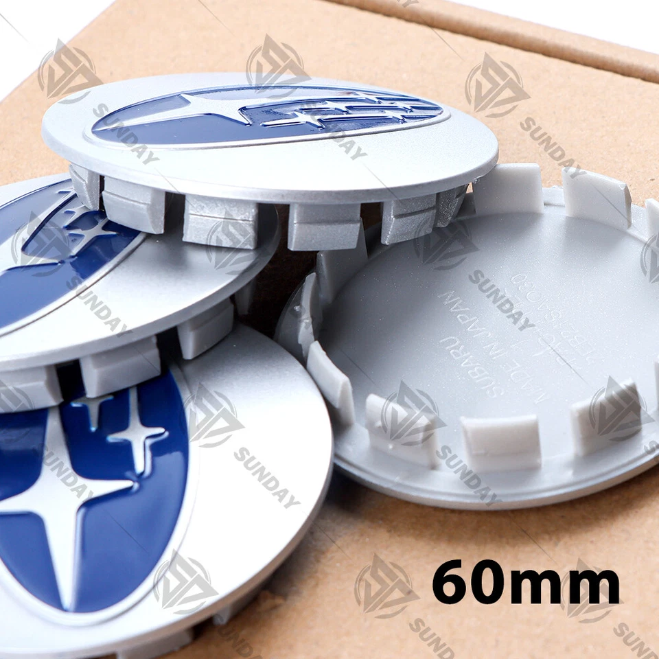 Tapa central de 4 ruedas para Forester Impreza la mayoría de los modelos 2,36" SilverBlue 28821SA030X Foto 2 de 3