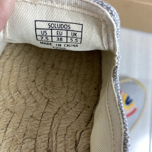 NEW SOLUDOS Slip On Embroidered Chambray Rainbow Bright Mule Women size 7.5 - Picture 7 of 7