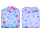 Slenderella Heart Design Bathrobe Ladies Soft Fleecy Wrap Dressing Gown Robe