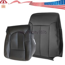 For 2011-2016 Ford F250 F350 Lariat Leather Seat Cover Driver Bottom Top Black