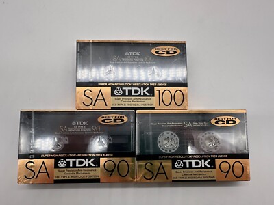 3 TDK SA 90/100 High Position IEC II / TYPE II Blank Audio Cassette Tape NEW