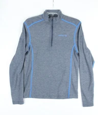 MERRELL Pullover Shirt Mens Size Small Select Wick 1/4 Zip Base Layer Gray Blue