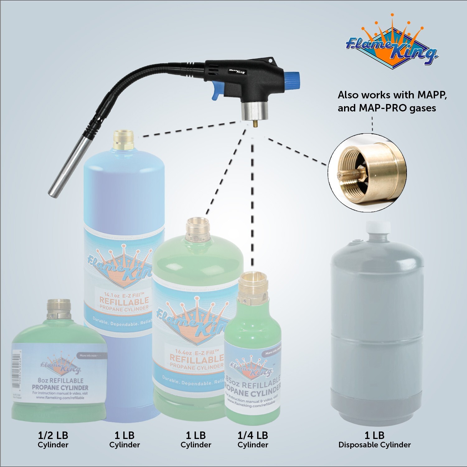 FK-FM-6007CGA High Intensity Propane Torch Head with Bendable & Flexible Neck