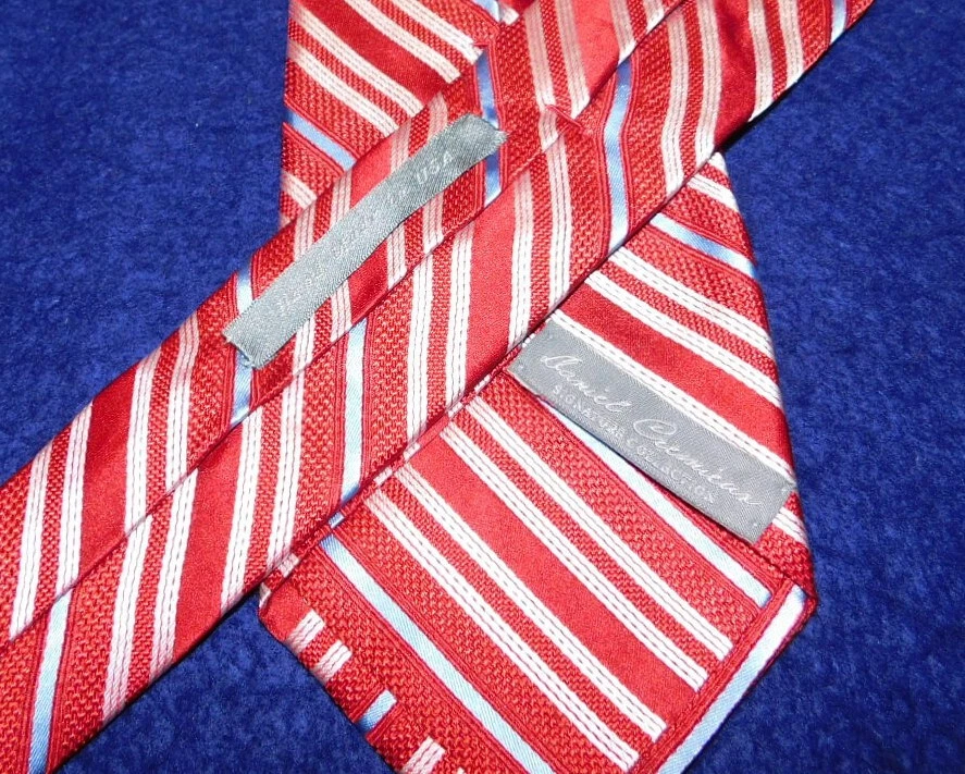 CORBATA A RAYAS DANIEL CREMIEUX HECHA EN EE. UU. ROJO/AZUL/BLANCO - CORBATAS - CORBATAS PARA EL CUELLO. Foto 3 de 3