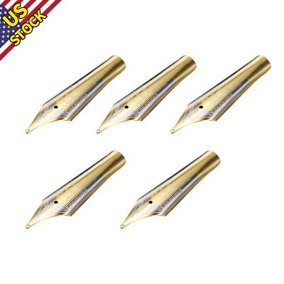 5pcs 35 x 6mm Replace Fountain Pen Nibs 0.5mm Medium Fine Nib Iridium Tip Gold a