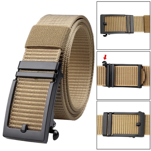 Tactical Men Nylon Belt Automatic Buckle with Slide Ratchet Belts Waist for men - Picture 16 of 33