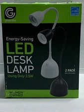 Greenlite Energy Saving LED Flexible Desk Lamps Last 30,000 Hours 2 Pack Black