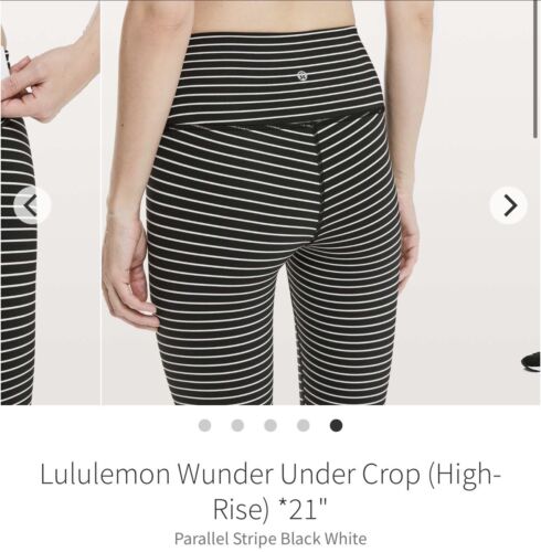 Lululemon Wunder Under Pant - Parallel Stripe Black White / Black