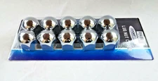 Chrome Round Top Lug Push-On Nut Cover 1-1/2"X1-1/2" ABS Plastic 10 Pack