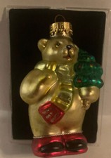 Hand Crafted Glass Christmas Ornament "Polar Bear"