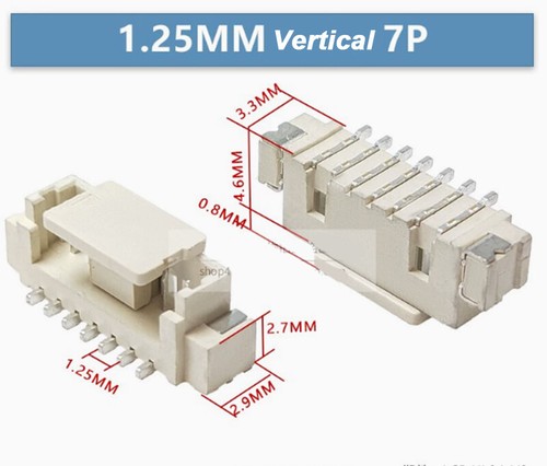 MX1.25MM Horizontal/Vertical SMD Sockets With/Without Cover 2P/3P/4P/5P/6P-16P - Picture 26 of 44