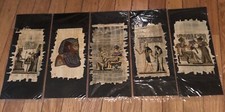 egyptian art on papyrus paper lot of 2